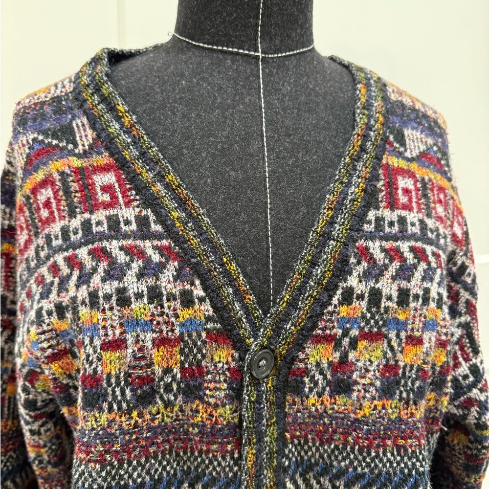 Multicolor Knit Cardigan Sweater